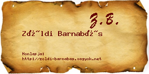 Zöldi Barnabás névjegykártya
