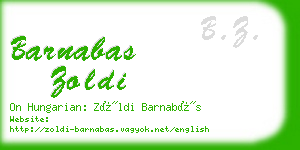 barnabas zoldi business card